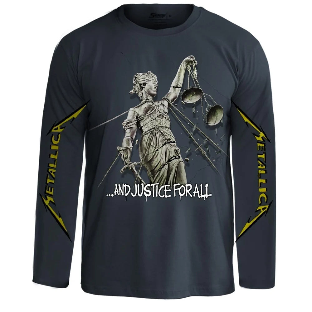 Camiseta Manga Longa Metallica And Justice For all
